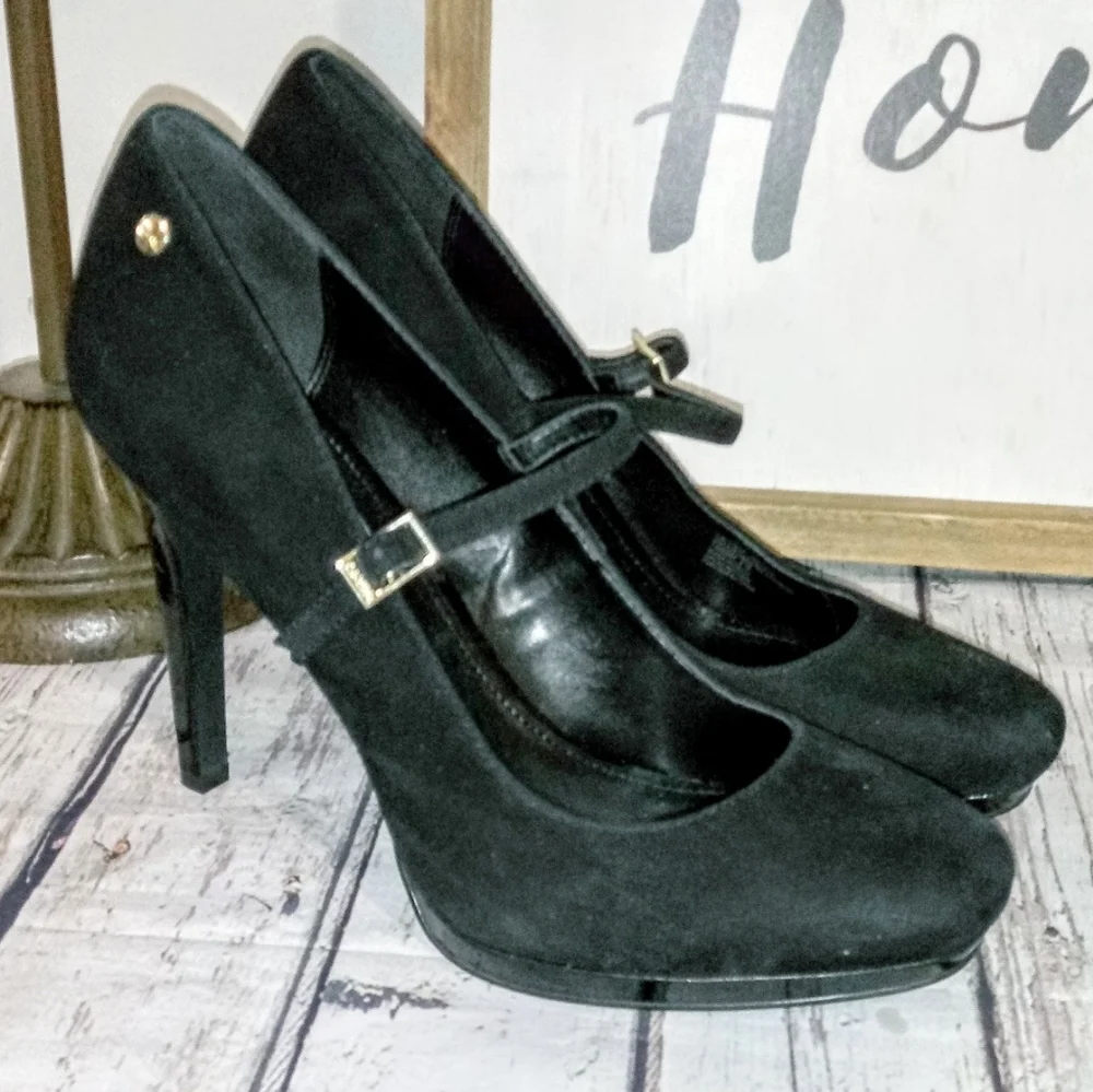 Calvin Klein Black Suede Stiletto Dress Pumps - Picture 3 of 13